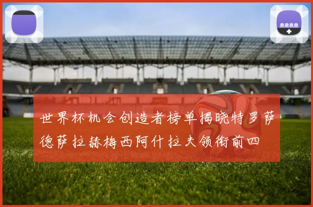 世界杯机会创造者榜单揭晓特罗萨德萨拉赫梅西阿什拉夫领衔前四